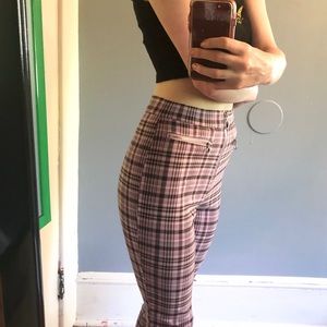 Purple plaid pants